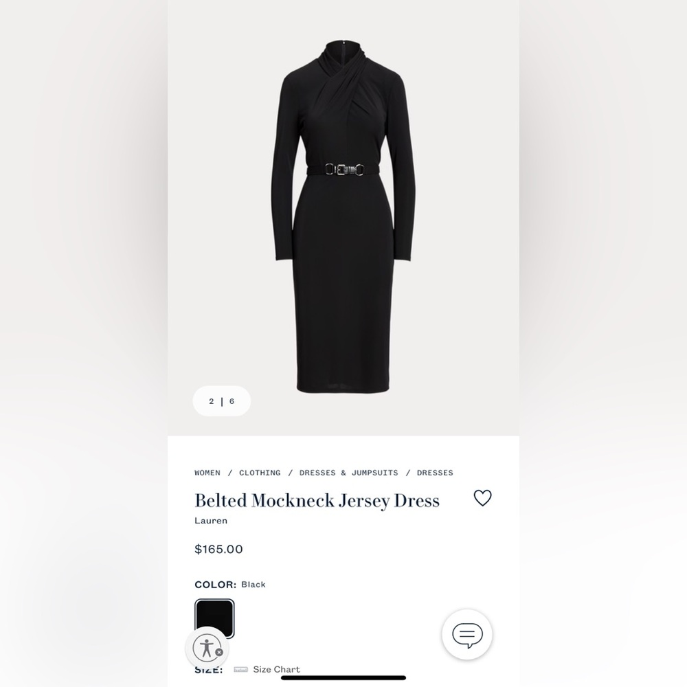Black Belted Mockneck Black Dress